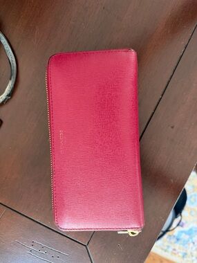 Coach Dark PinkRed Leather wallet